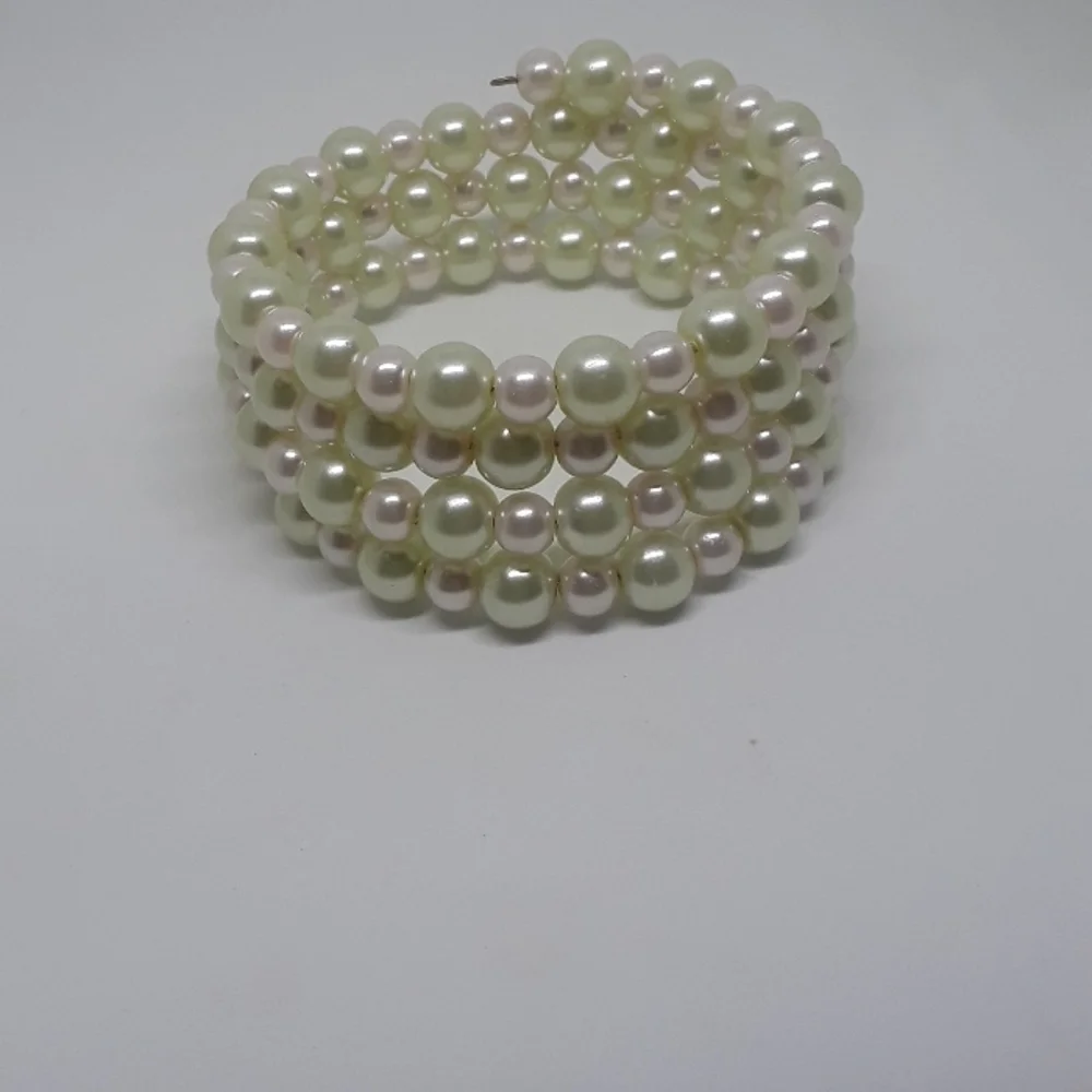 Handmade Faux Pearl Warp bracelet